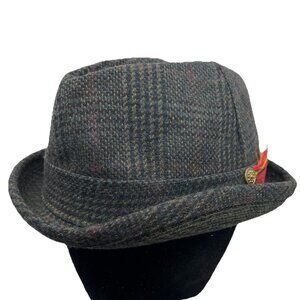 Harvard Men's Size 7 Fedora Hat Cap Vintage Made in USA Union Retro 60's Feather